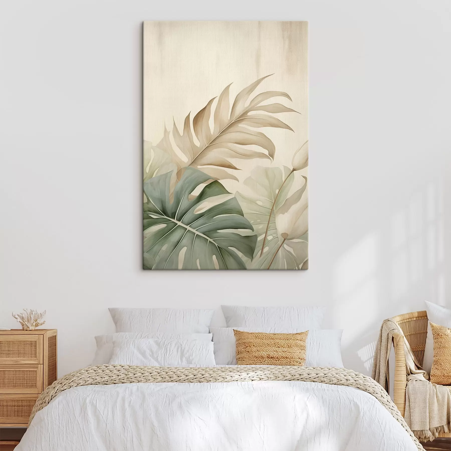 wall murals Tropical Leaves on Light Background s45617