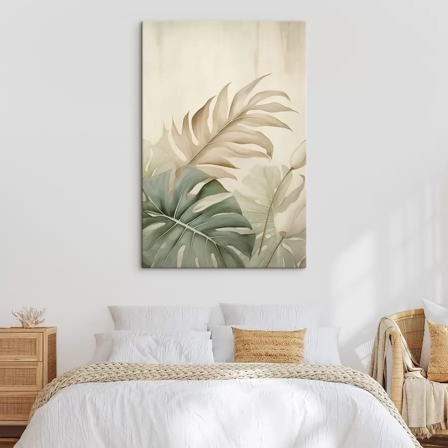 wall murals Tropical Leaves on Light Background s45617