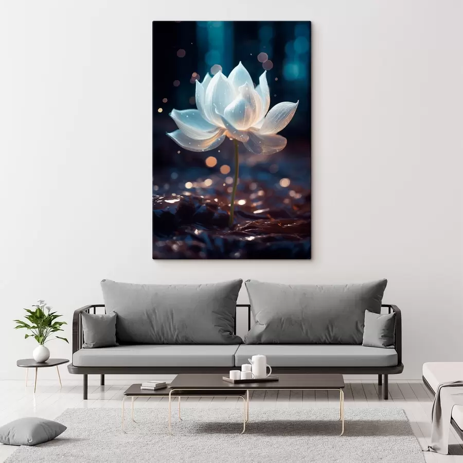 wall murals Fresh lotus: flower composition on a dark background s45530