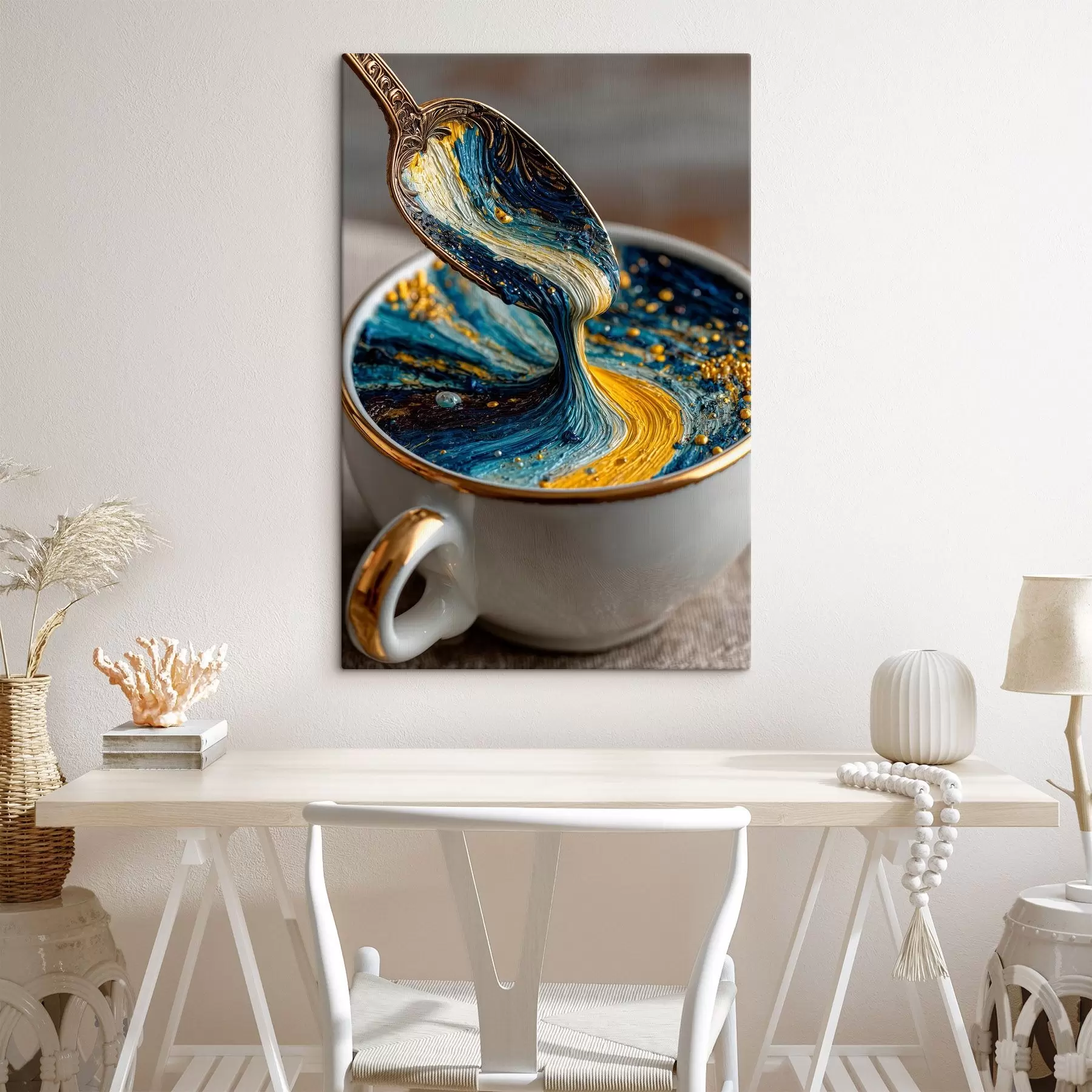 wall murals Abstract composition: mixed colors in a cup in Van Gogh style s45545