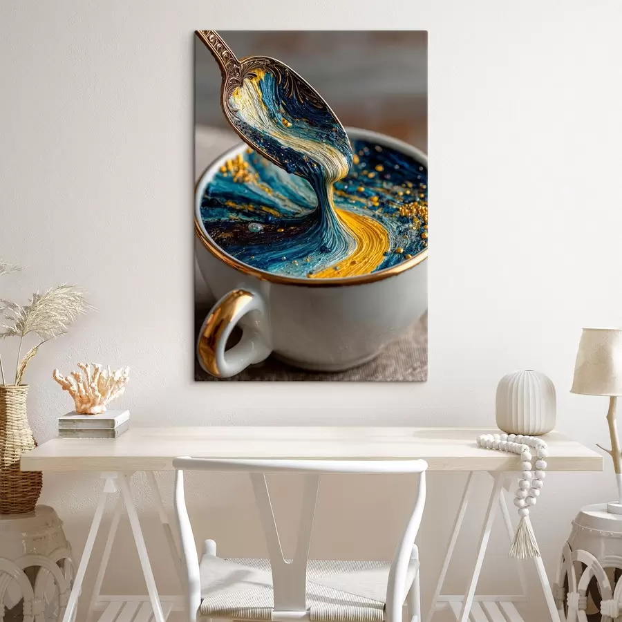 wall murals Abstract composition: mixed colors in a cup in Van Gogh style s45545