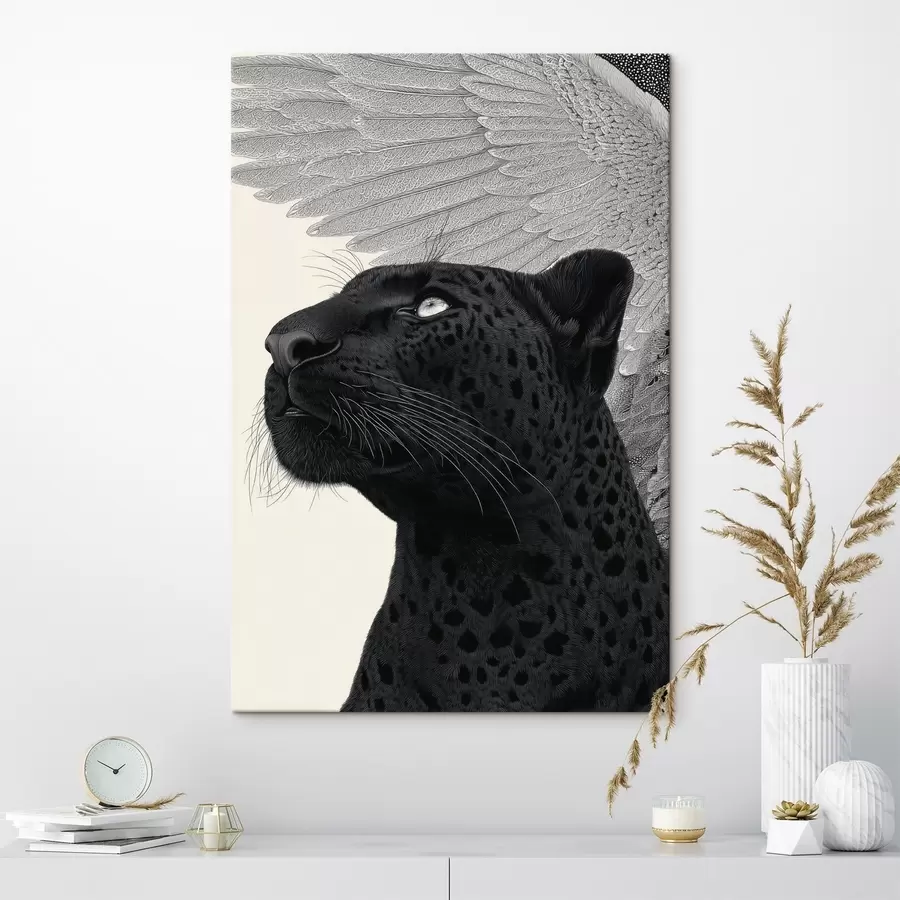 wall murals Graphic composition: panther with wings s45548