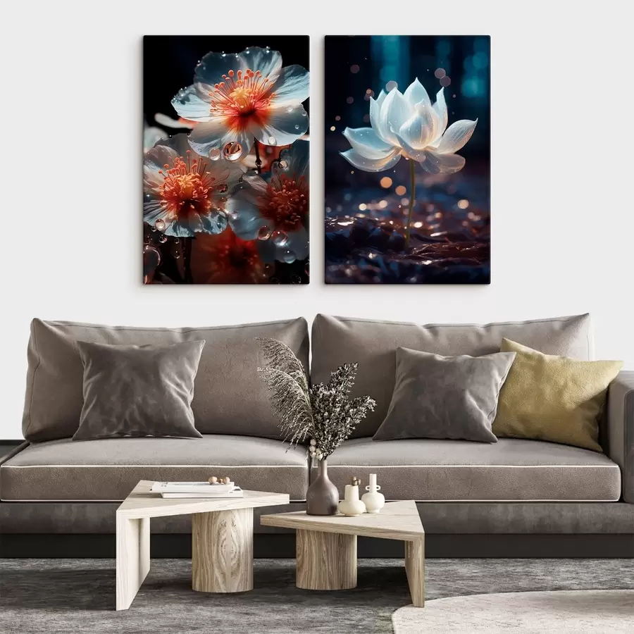 wall murals Water flowers: composition with lotuses m00641