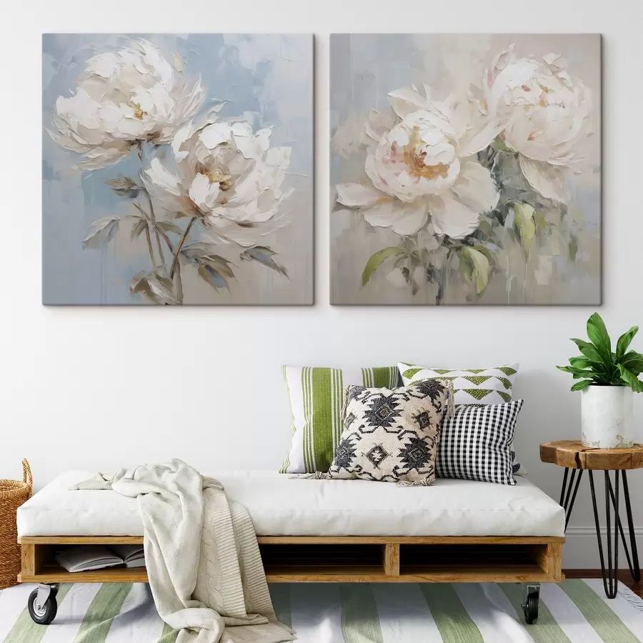 murales Pintura imitación peonías m00665