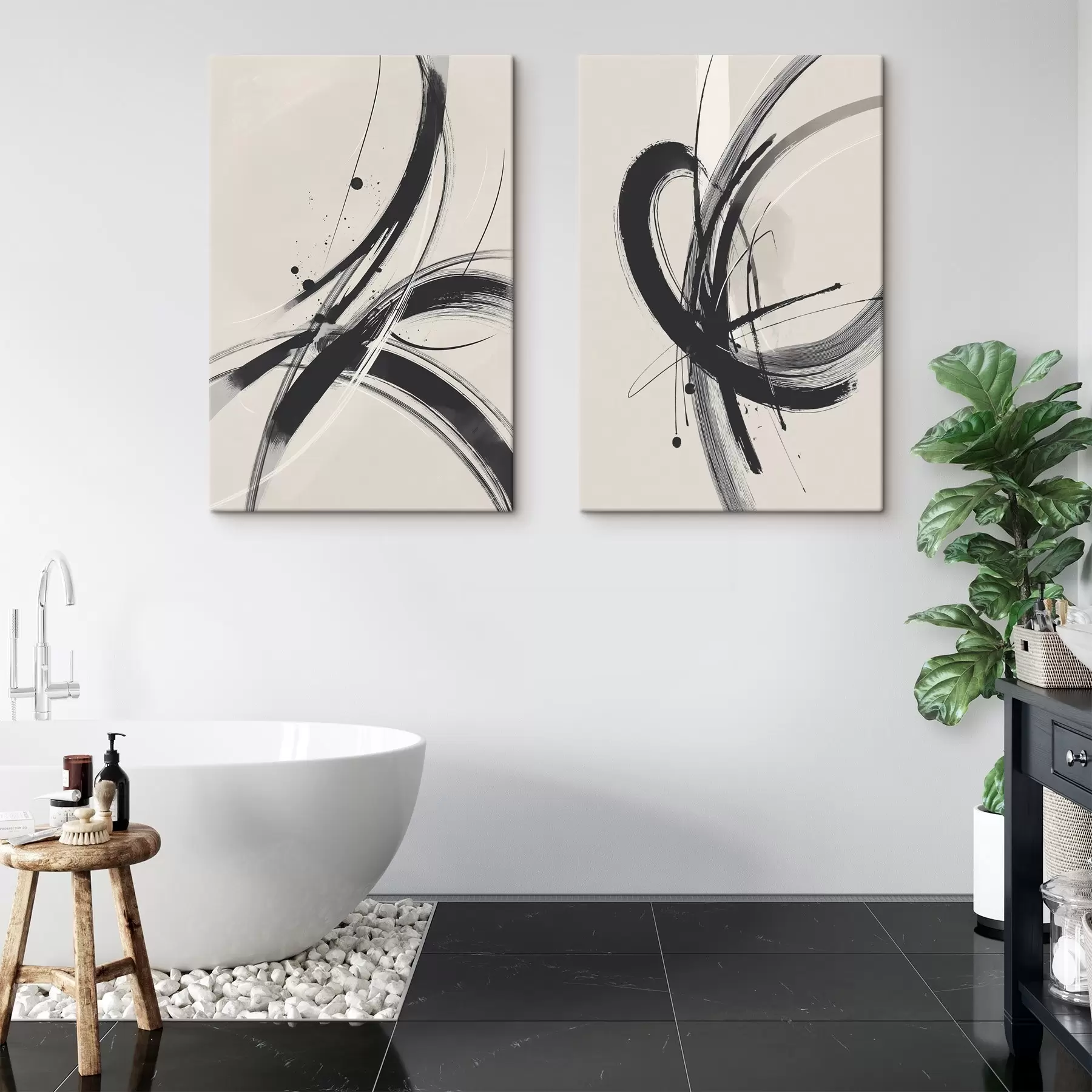 wall murals Abstract minimalist brush strokes m00613