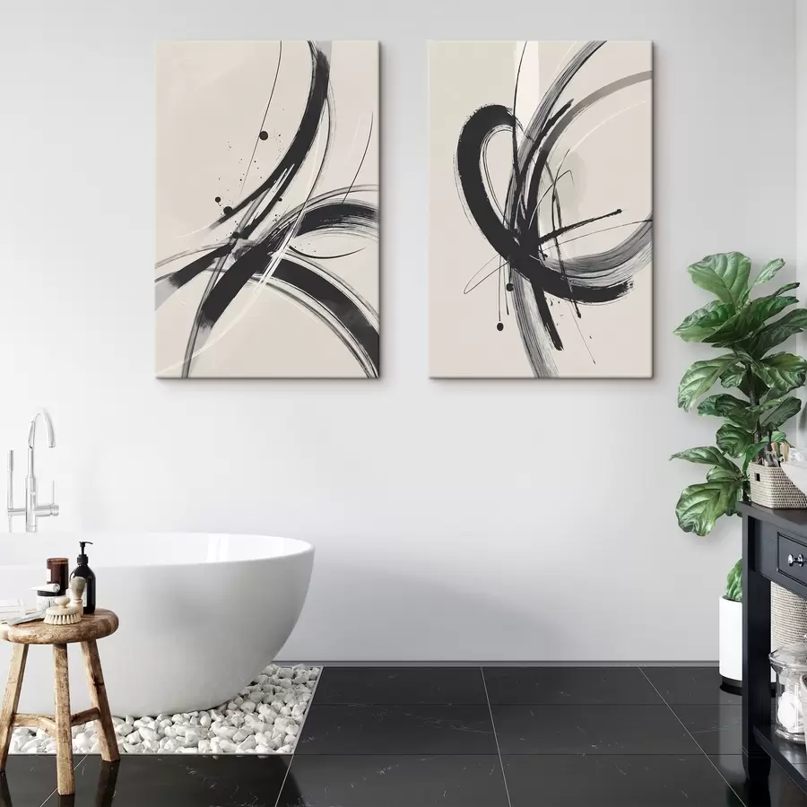 wall murals Abstract minimalist brush strokes m00613
