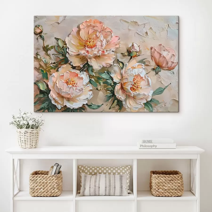 wall murals Peony impasto imitation s45447