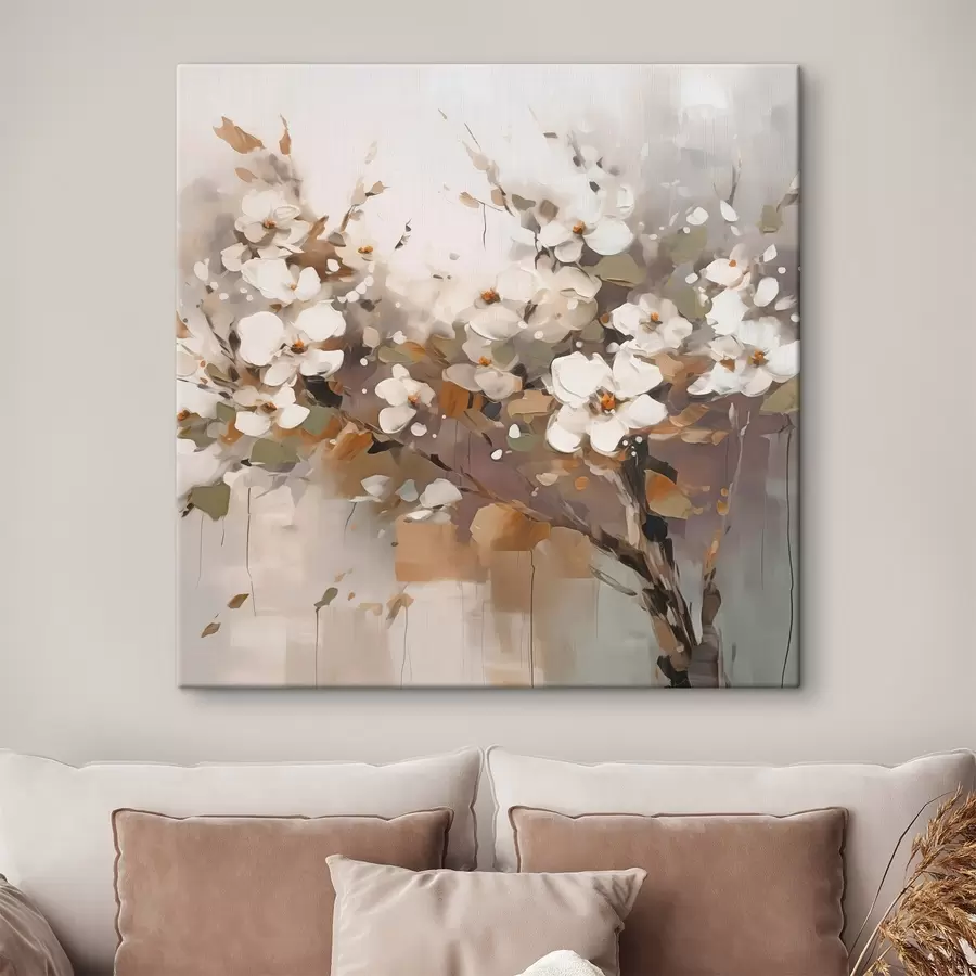 wall murals Abstract branch with flowers s45579