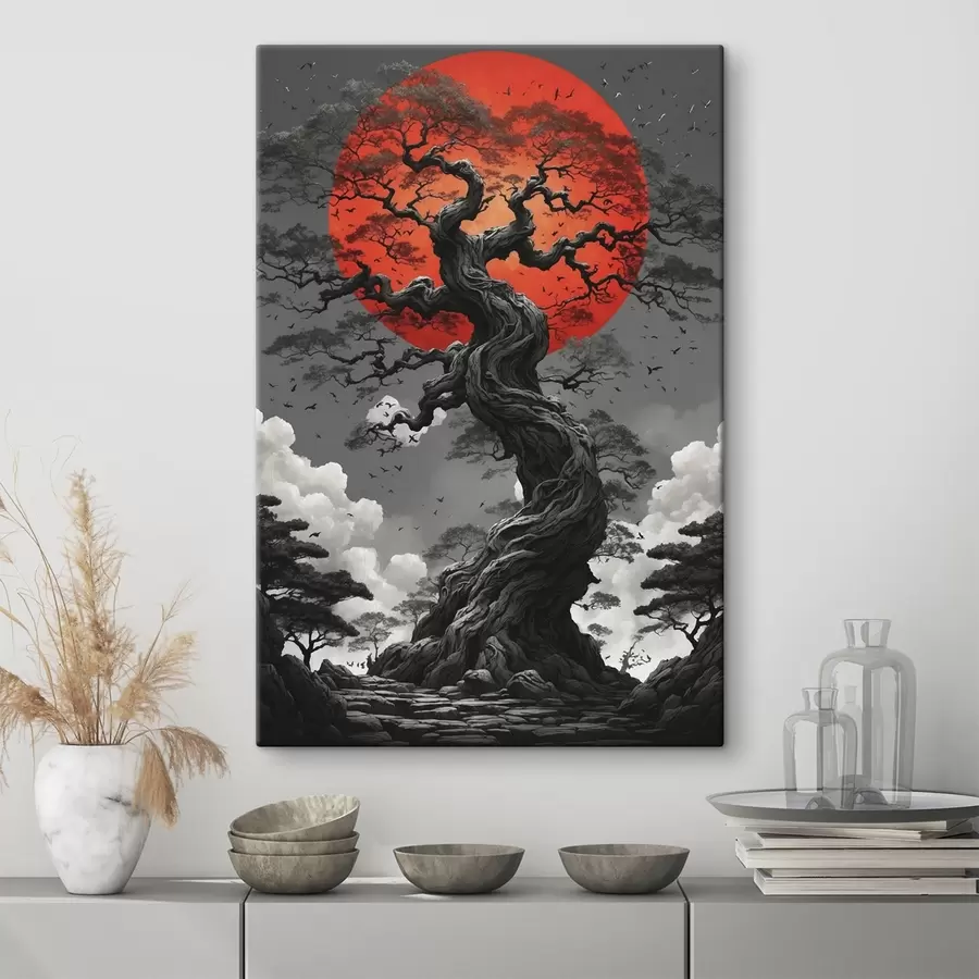 wall murals Abstract landscape with mountains in a paper style s45485