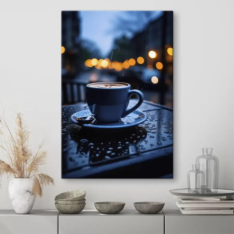 wall murals Abstract painting in shades of beige and black s45497