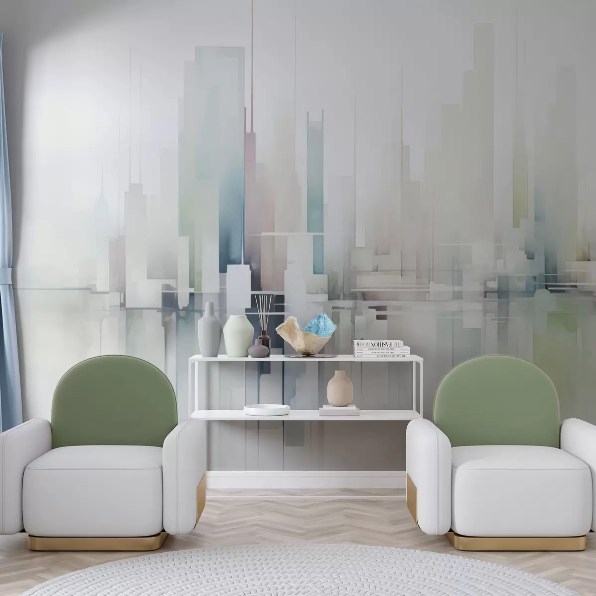 wall murals Abstract city w04488