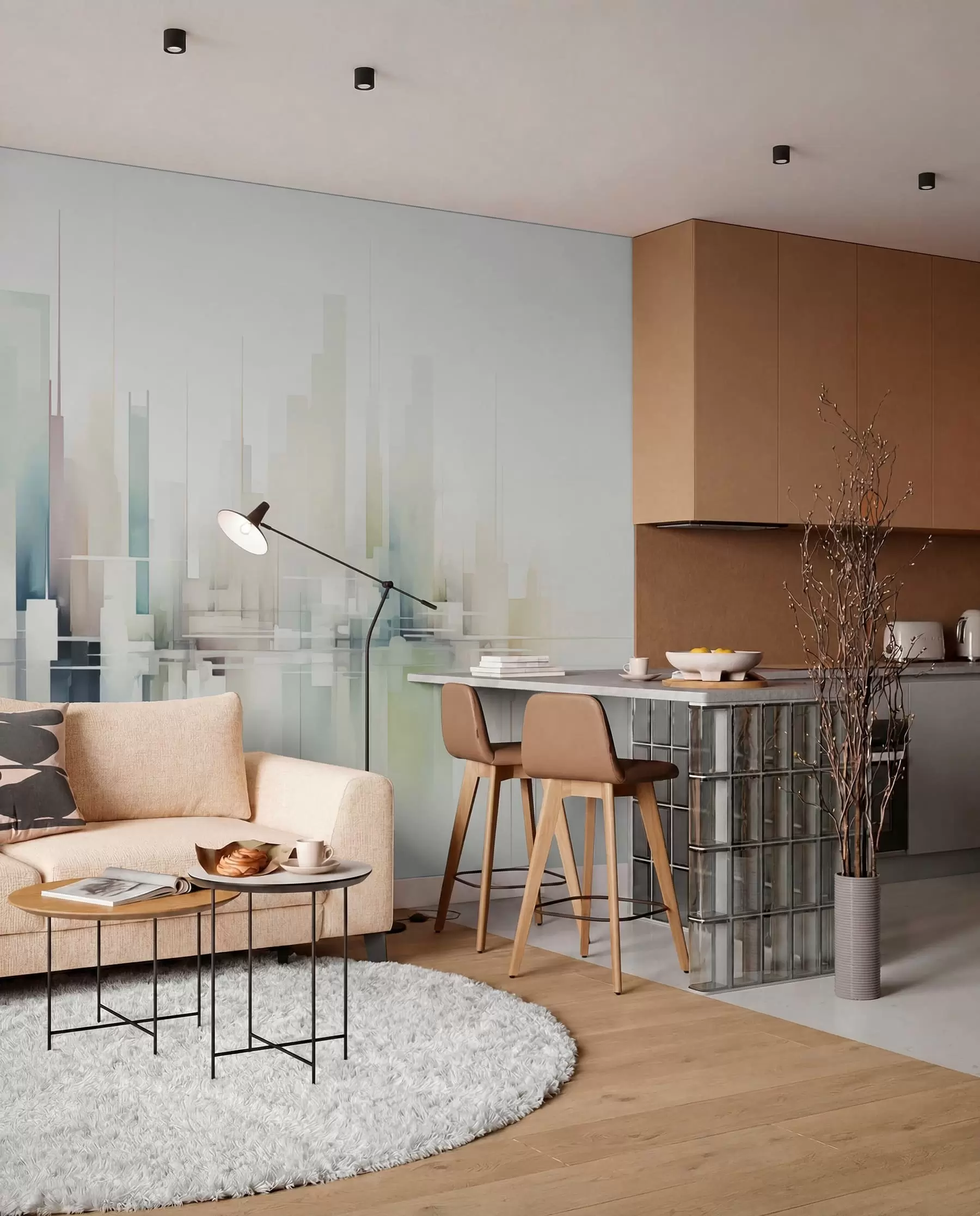 wall murals Abstract city w04488