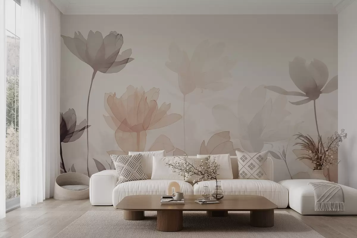 peintures murales Silhouettes de fleurs w04489