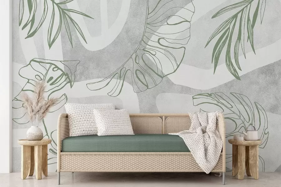 Wall Mural Photo Wallpaper Abstraction with plants w04492v1