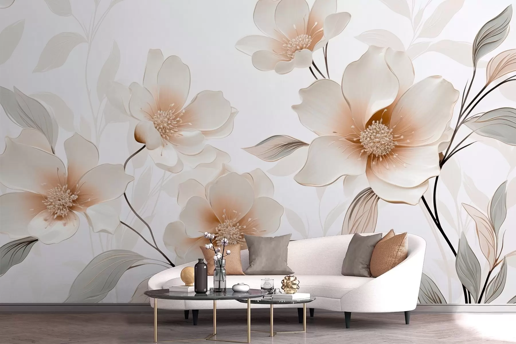 Wall Mural Photo Wallpaper Flowers with pastel-colored petals w09353