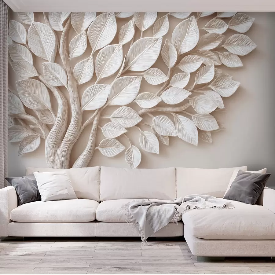 peintures murales Arbre en relief avec feuilles w09359