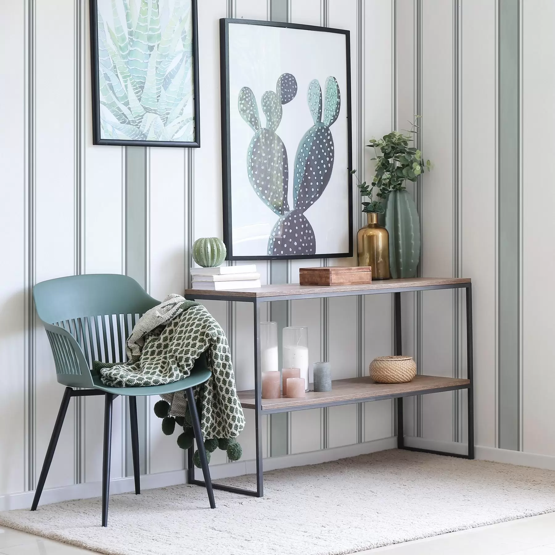 wall murals Wide stripes in a gray-blue palette a00516