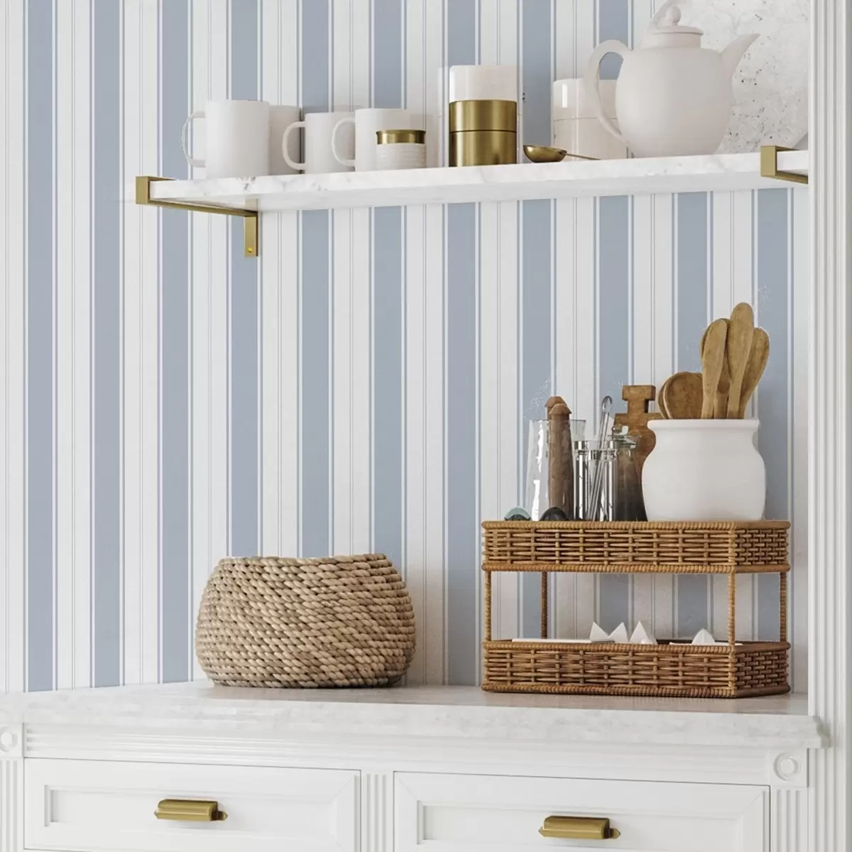 Wallpaper Version with repeating stripes in gray-blue tones a00517