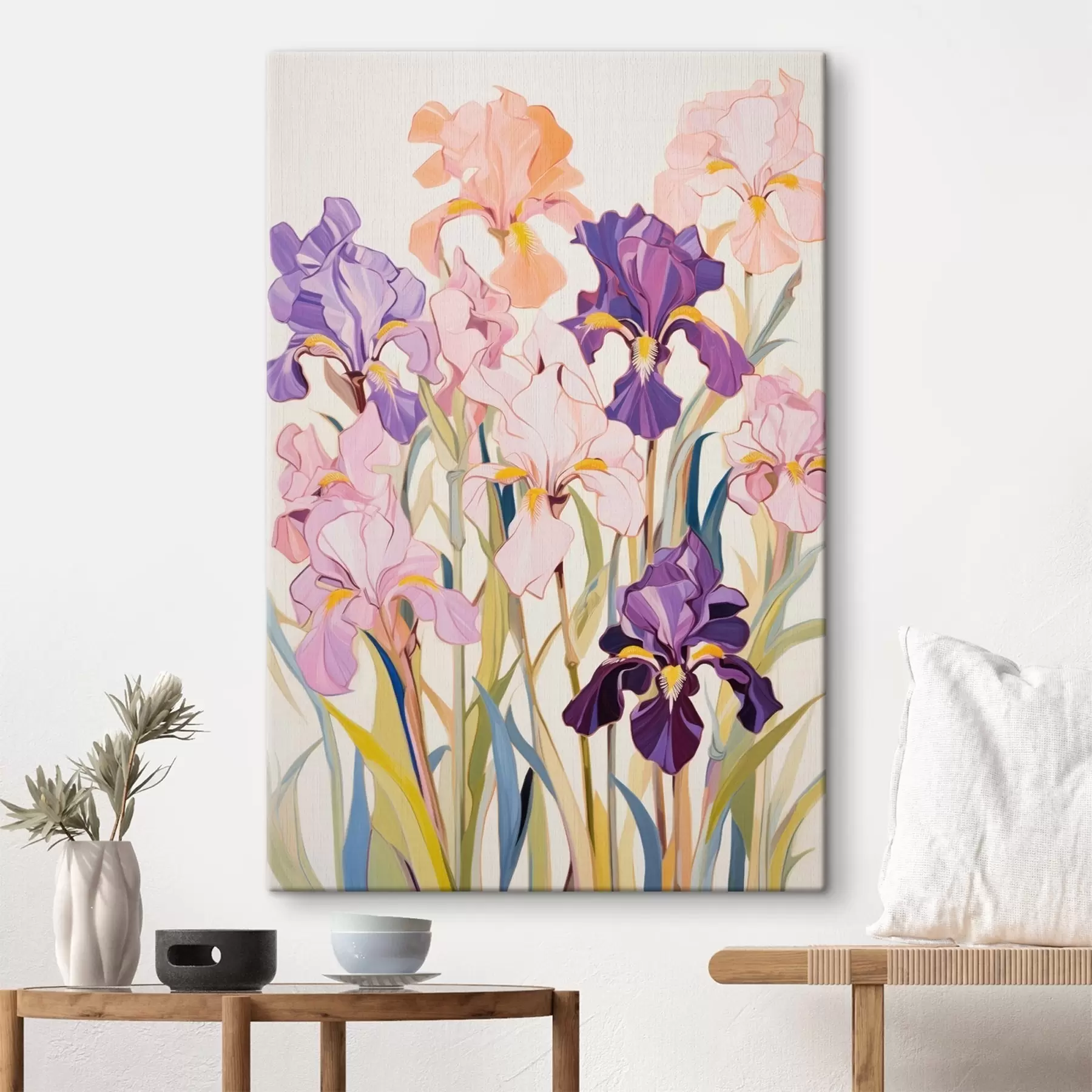 murales Irises: composición de estilo minimalista s45596