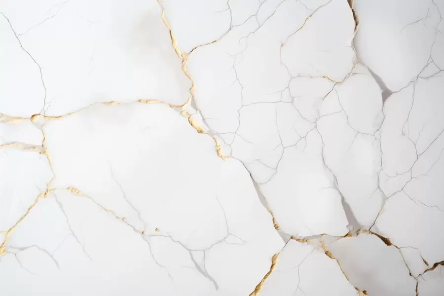 murales Imitación de mármol con finas grietas y vetas amarillas w09390