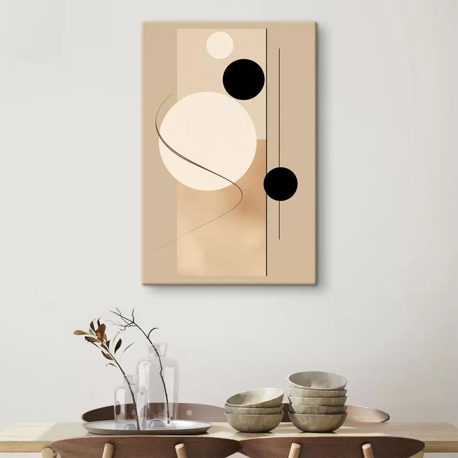 wall murals Minimalist abstract circles on a beige background s45699