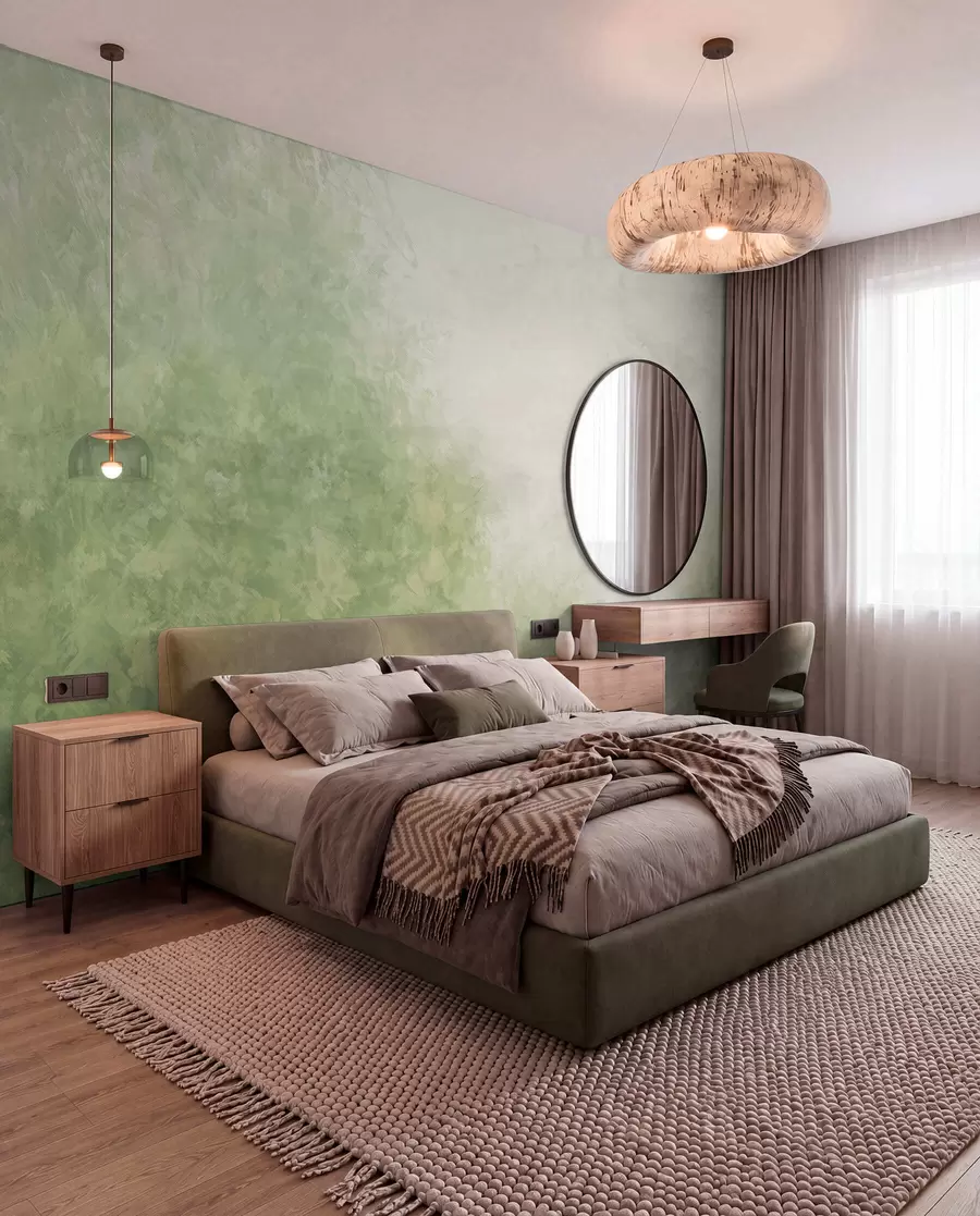 wall murals  Imitation of leaves on a concrete wall w04468