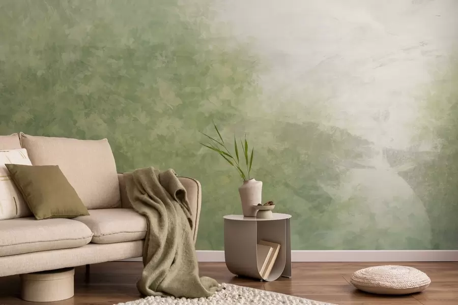 murales Imitación de hojas en un muro de hormigón w04468