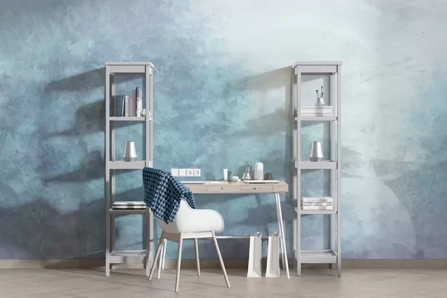 wall murals  Imitation of leaves on a concrete wall w04468v1