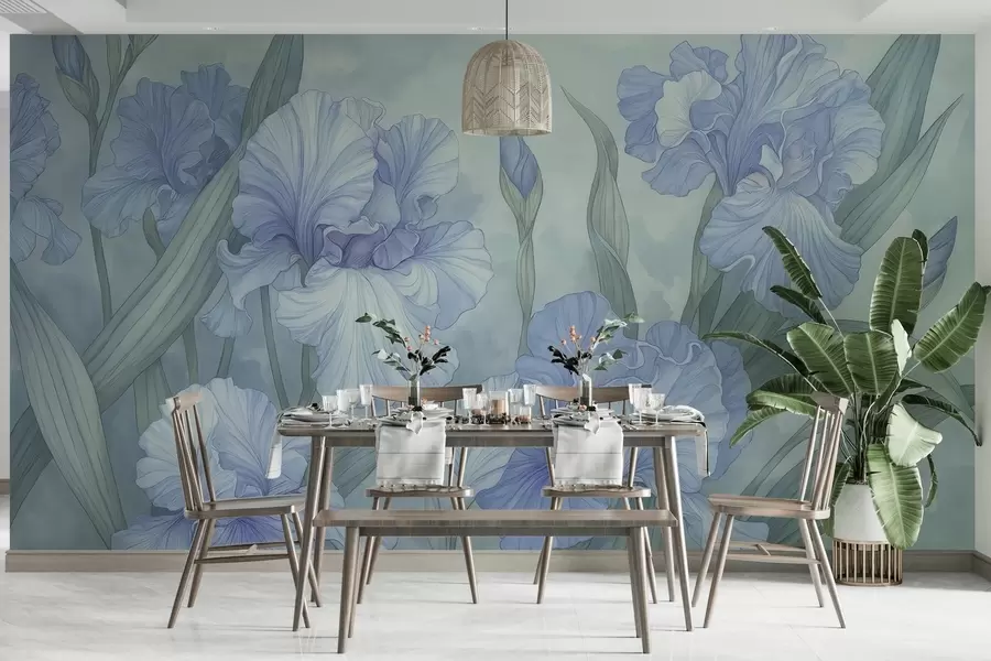 murais de parede Irises ilustradas w04469