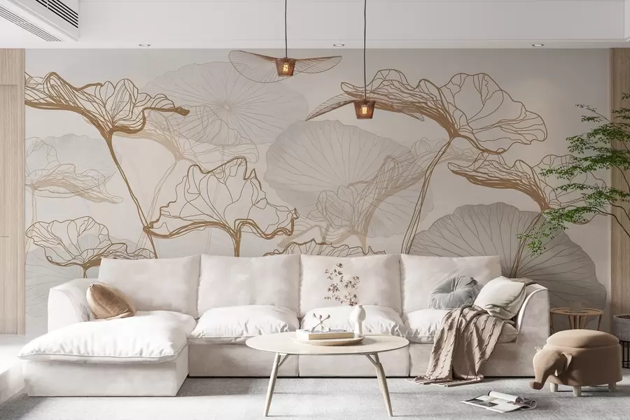 Wall Mural Photo Wallpaper Various lotus leaves w04471