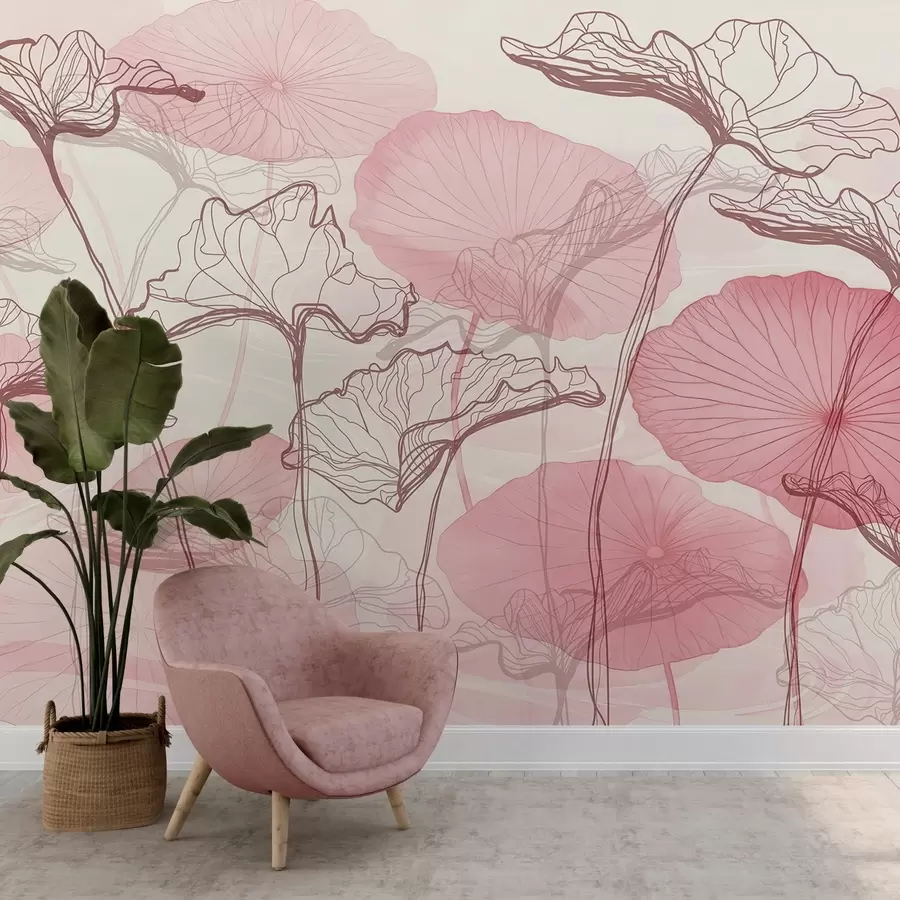 Wall Mural Photo Wallpaper Various lotus leaves w04471v1
