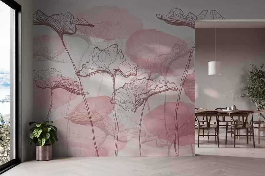 wall murals Various lotus leaves w04471v1