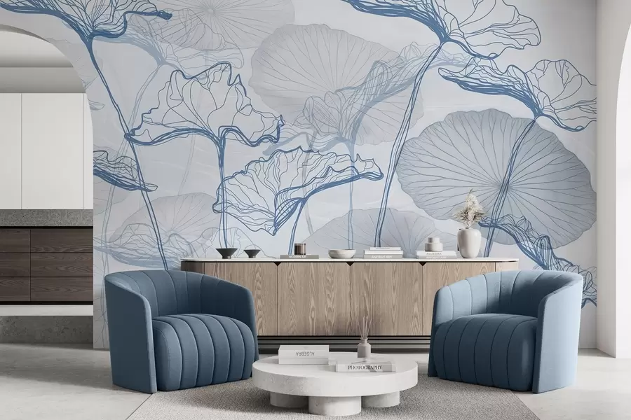 peintures murales Diverses feuilles de lotus w04471v2