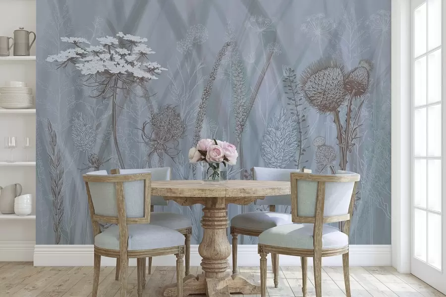 Wall Mural Photo Wallpaper Grasses and herbarium w04473v1