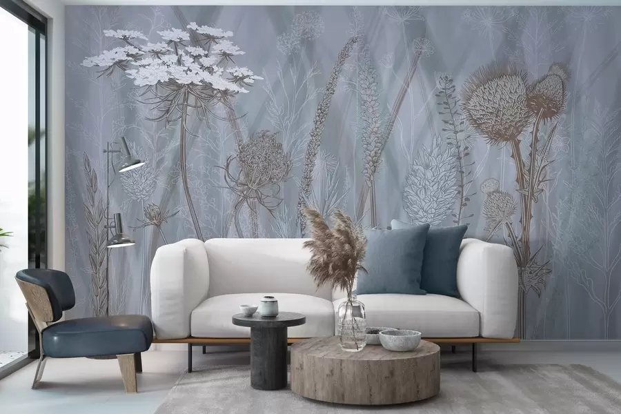 Wall Mural Photo Wallpaper Grasses and herbarium w04473v1