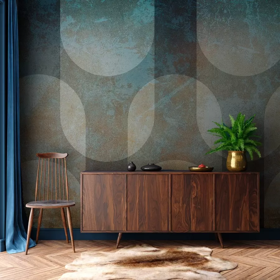 Wall Mural Photo Wallpaper Abstract geometry in retro-modern style w04495