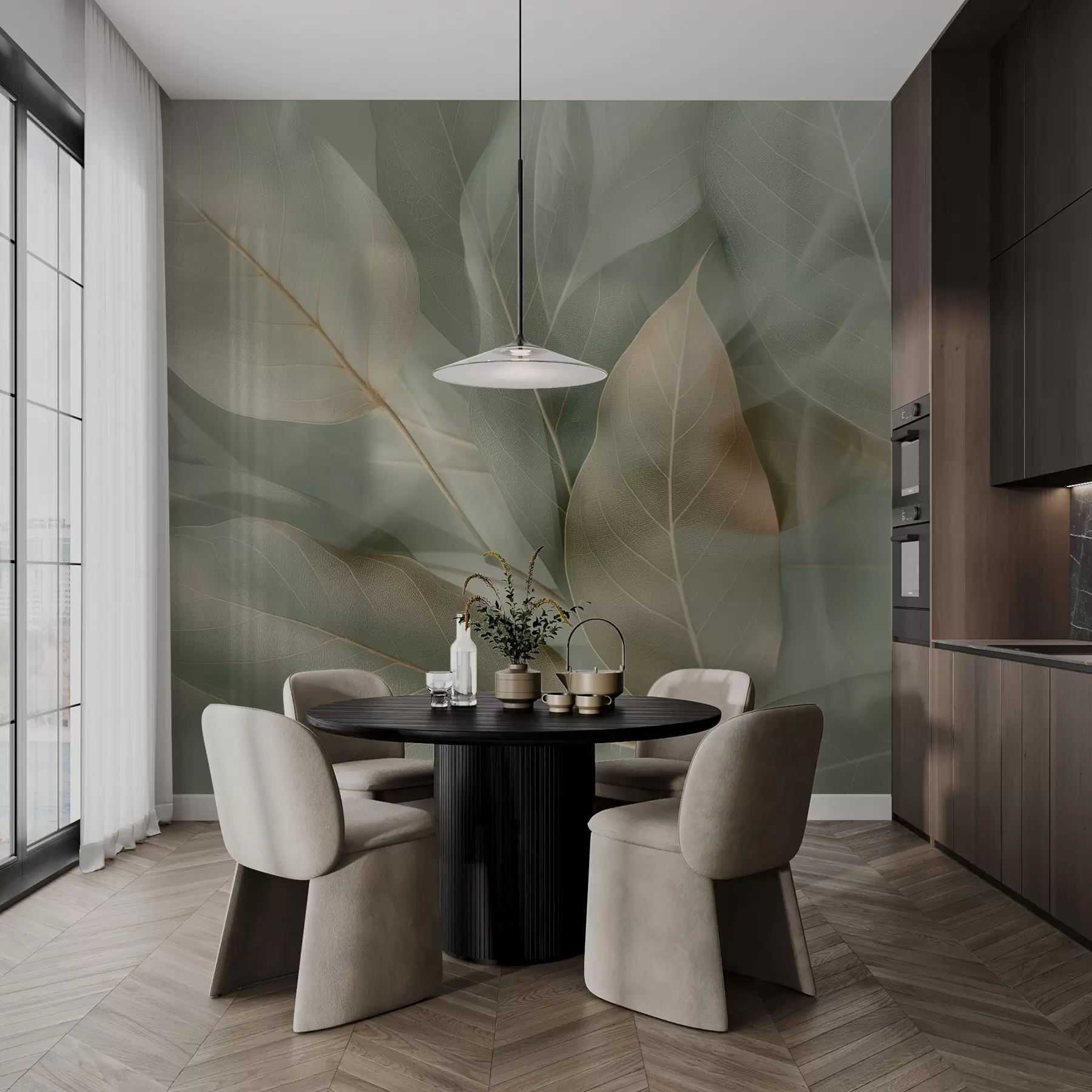 Wall Mural Photo Wallpaper Delicate leaves w04511