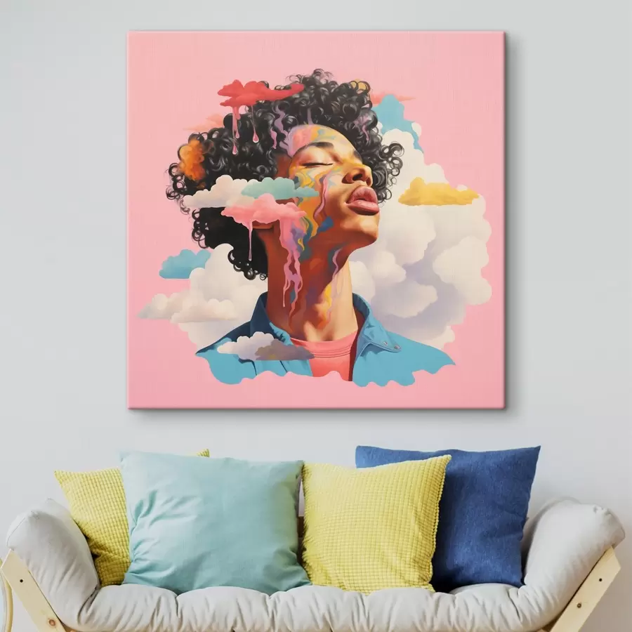 murales Soñador en las nubes en estilo acuarela s45636