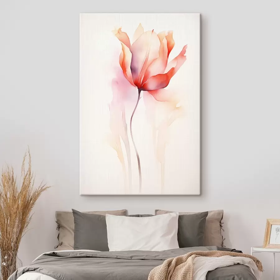 murales Minimalismo floral en estilo acuarela s45637