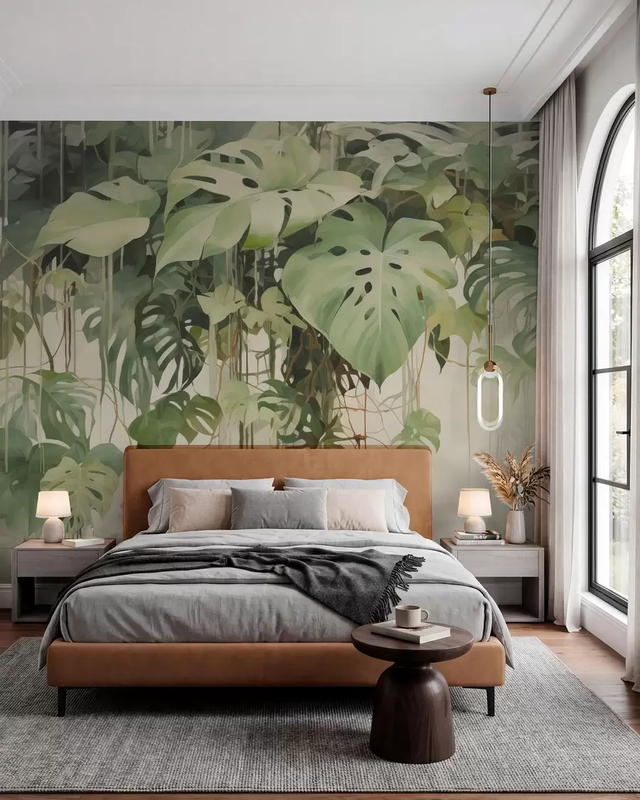 peintures murales Feuilles tropicales w04525