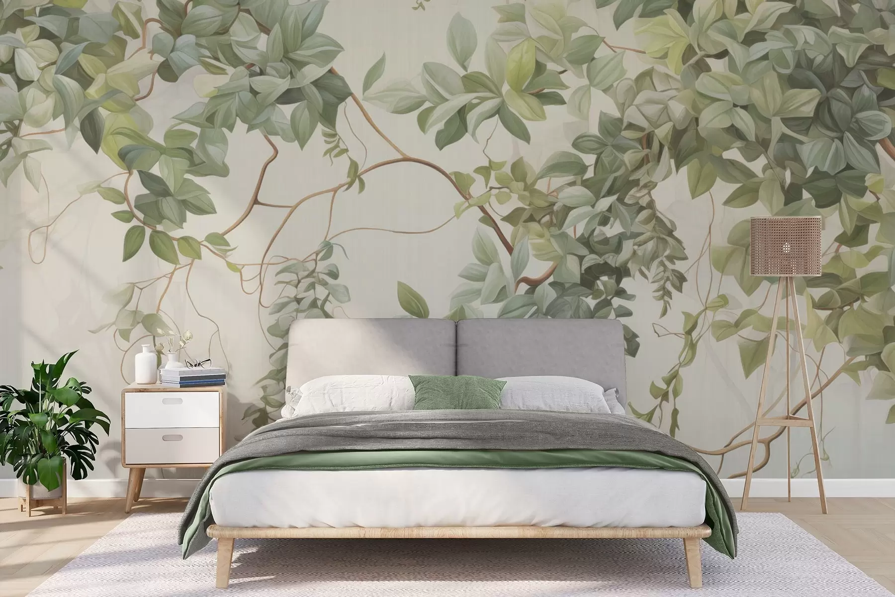 Wall Mural Photo Wallpaper Leaves on tree branches w04528