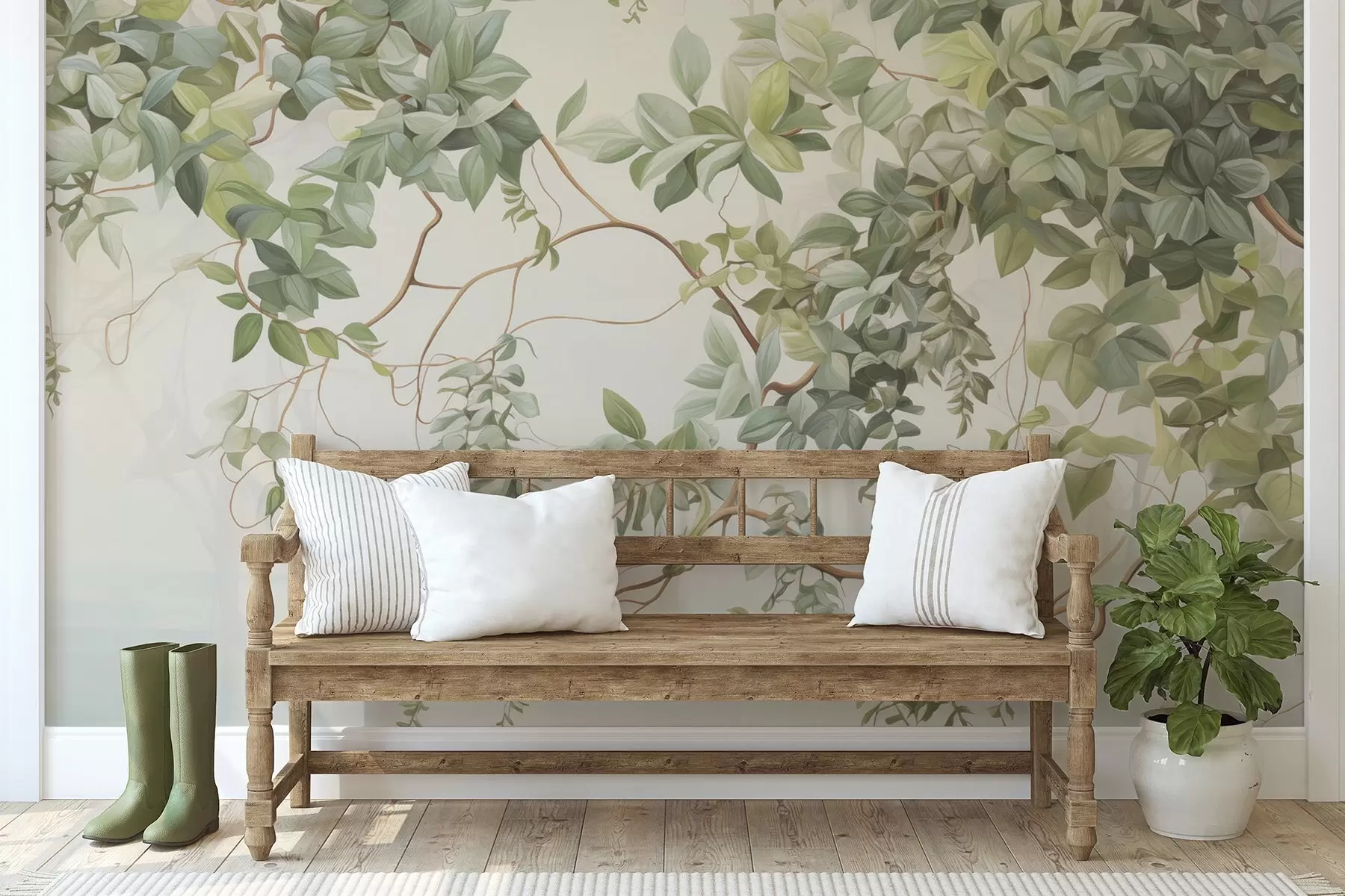 peintures murales Feuilles sur les branches d'arbres w04528