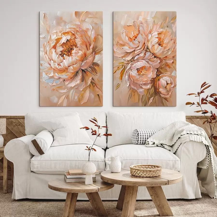 murales Delicadas peonías abstractas m00673