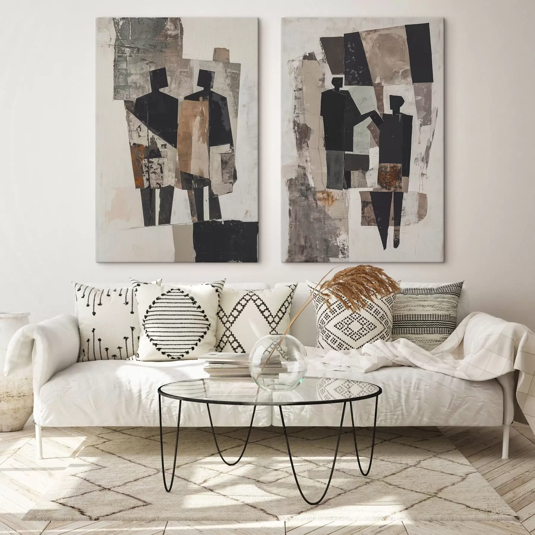 wall murals Abstraction with silhouettes m00716