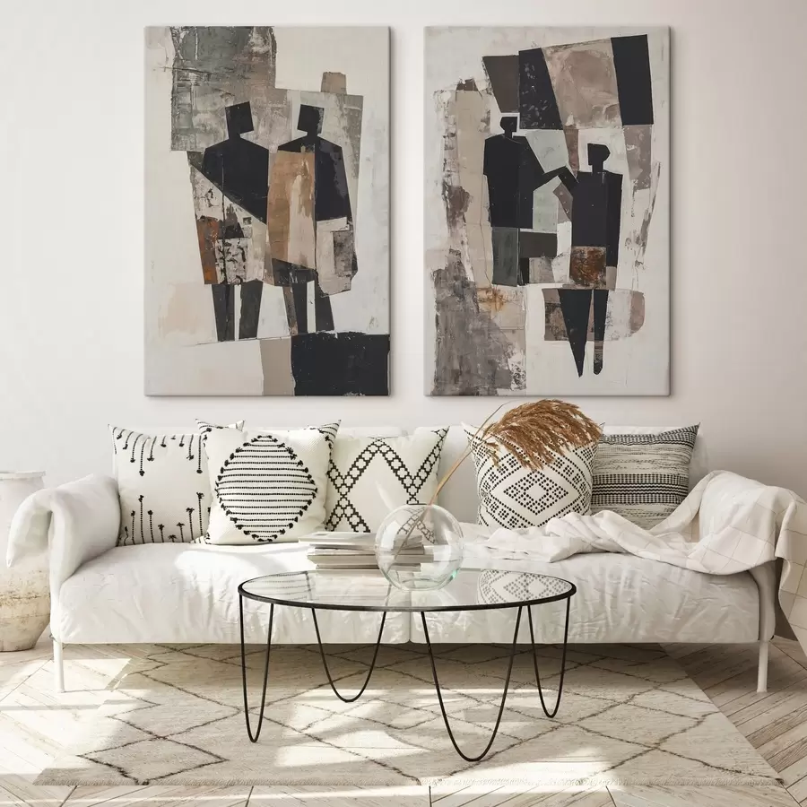 murales Abstracción con siluetas m00716