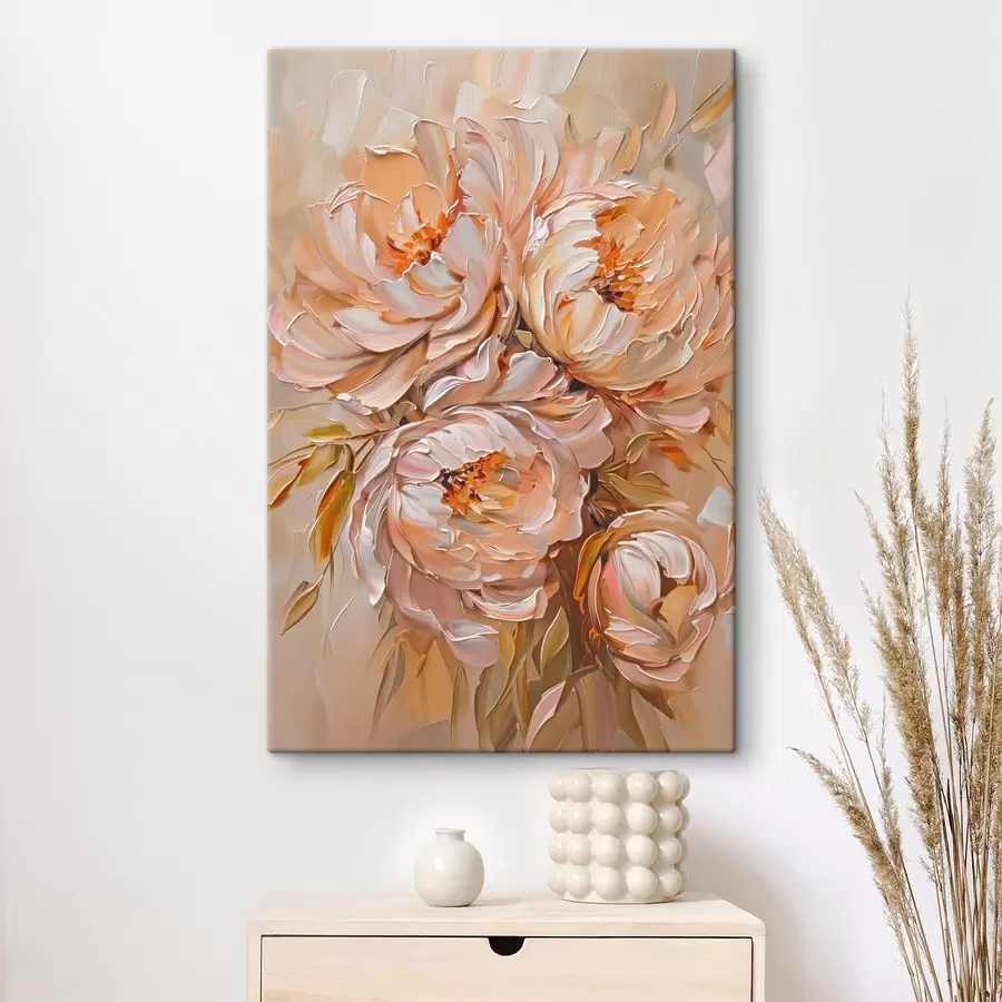 wall murals Delicate abstract peonies s45592