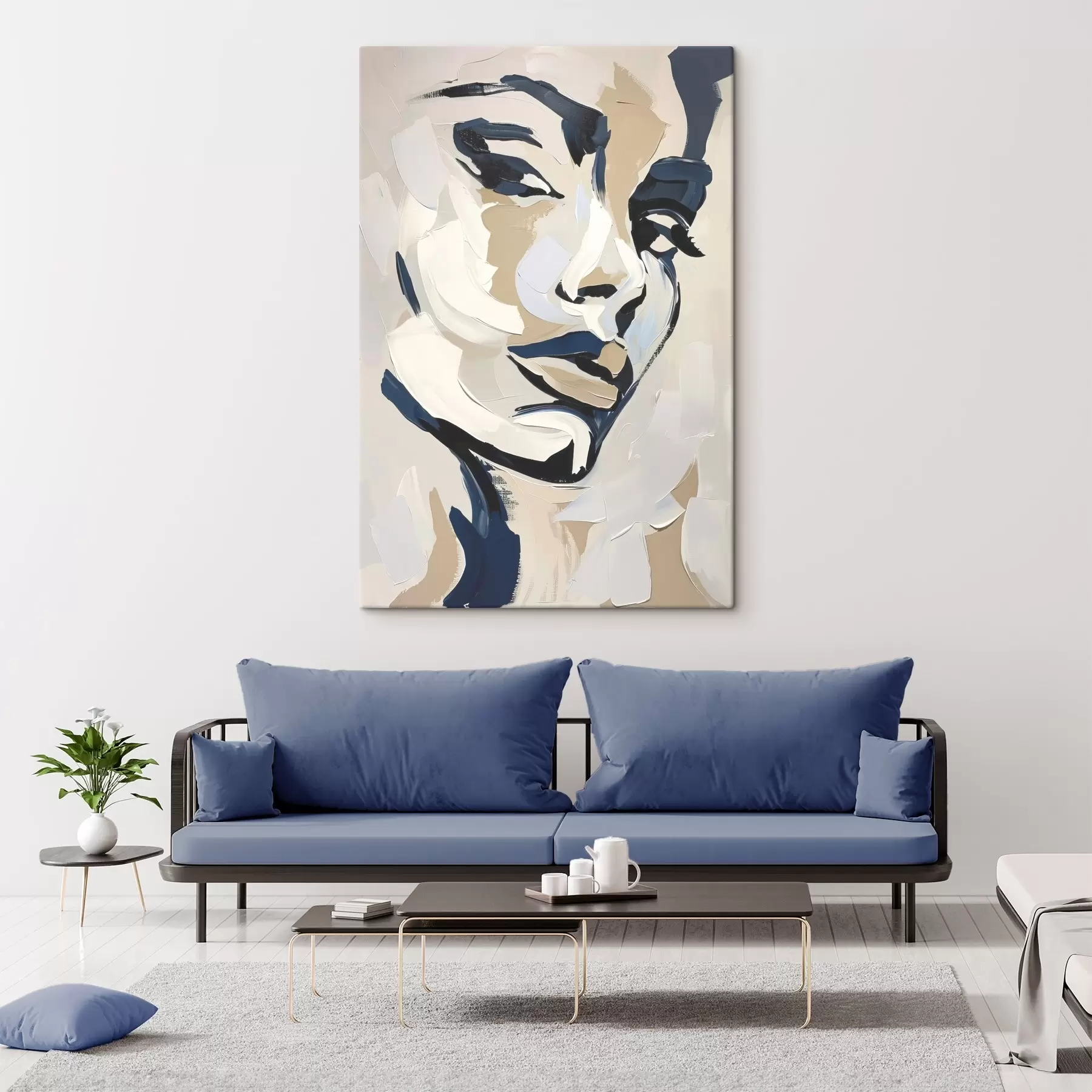 murales Retrato abstracto de una mujer con pinceladas imitadas s45593