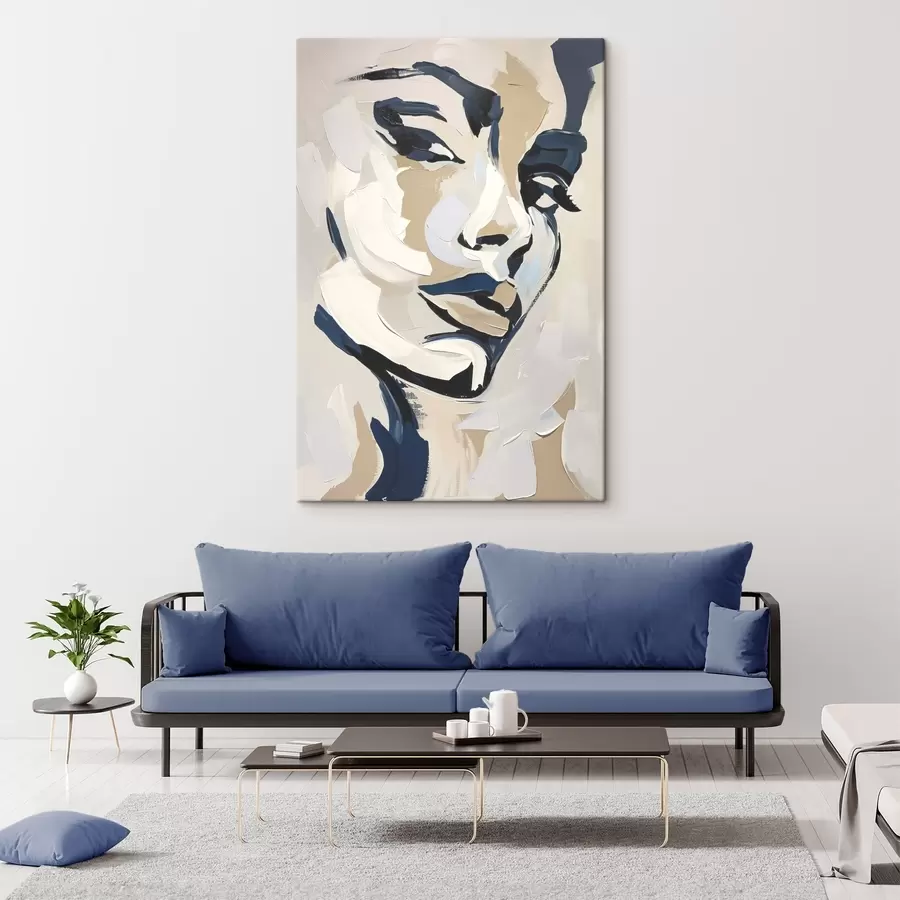 murales Retrato abstracto de una mujer con pinceladas imitadas s45593