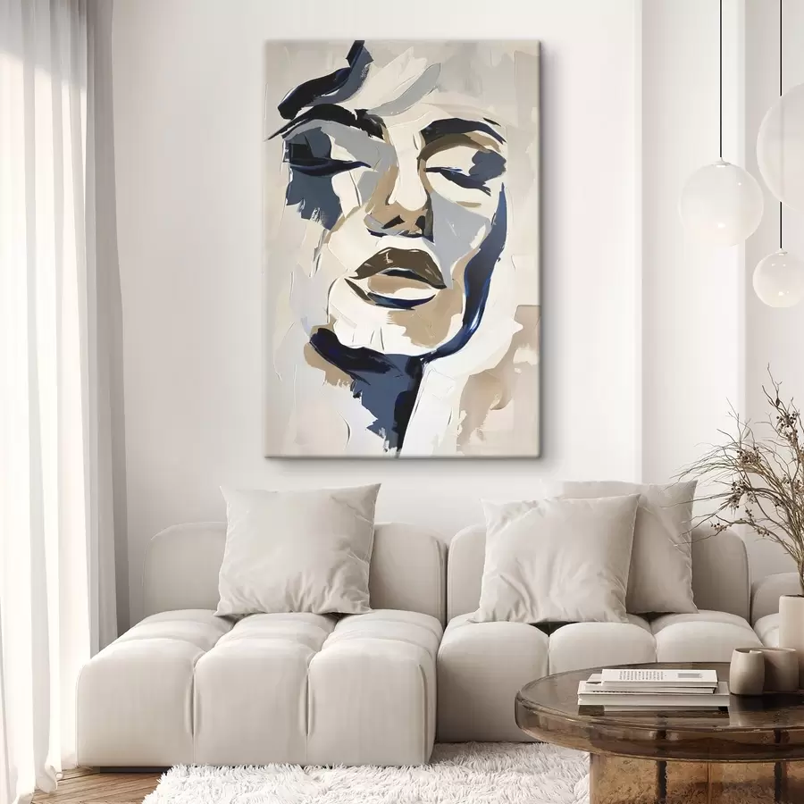 murales Retrato abstracto de una mujer con pinceladas imitadas s45743