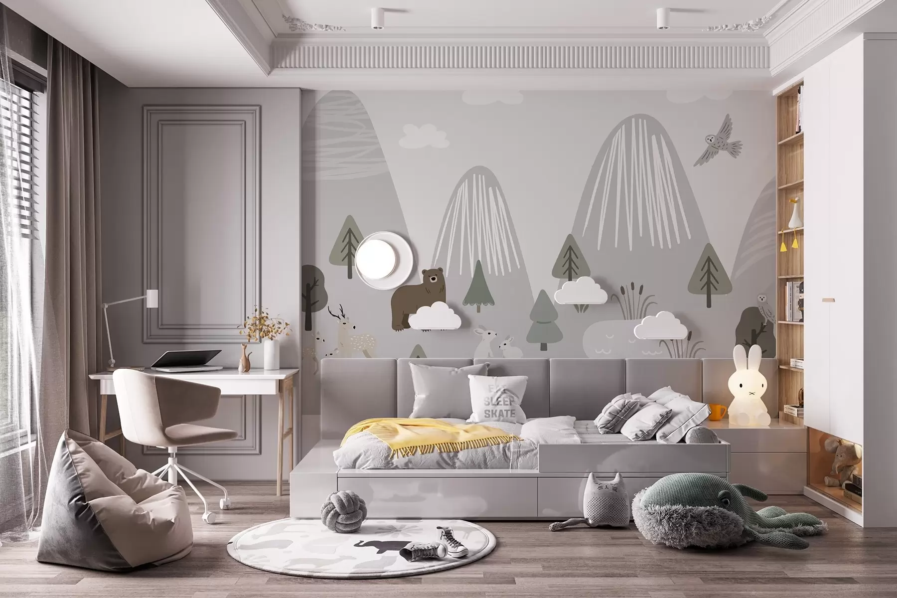 murales animales del bosque w04430